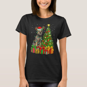 Xmas Holiday Licht Santa Border Terrier Dog Chris T-shirt