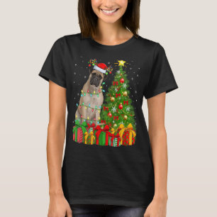 Xmas Holiday Licht Santa Bullmastiff Dog Christma T-shirt