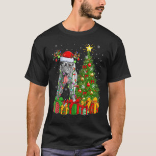 Xmas Holiday Licht Santa Irish Wolfhound Dog Chri T-shirt