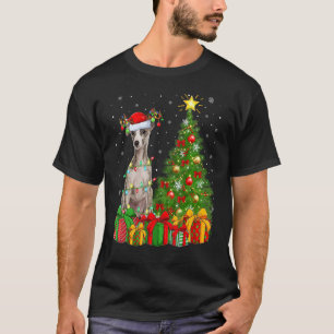 Xmas Holiday Licht Santa Whippet Dog Kerstmis Tr T-shirt