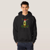Xmas Holiday Reindeer Hat Santa Avocado Fruit Chri Hoodie (Voorkant volledig)