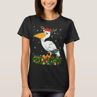 Xmas Holiday Reindeer Pet Santa Pelican Bird Chris T-shirt
