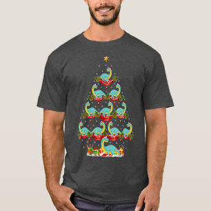 Xmas Holiday Santa Brontosaurus Dinosaur Kerstmis T-shirt