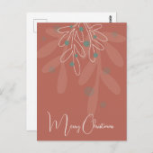 Xmas holidays mistletoe red briefkaart (Voorkant / Achterkant)