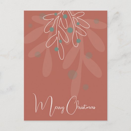 Xmas holidays mistletoe red briefkaart (Voorkant)