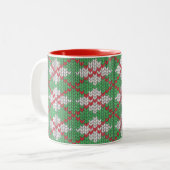 XMAS JACQUARD KNIT rouge Mug à deux tons (Devant gauche)