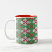 XMAS JACQUARD KNIT rouge Mug à deux tons (Gauche)