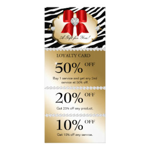 Xmas Jewels Spa Marketing Kaarten Zebra Gold Red