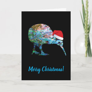 XMAS KIWI SANTA KAART