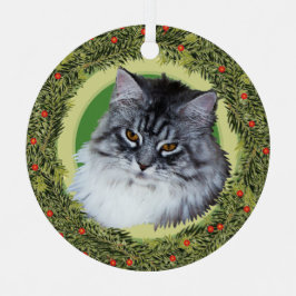 XMas Krans Maine Coon Cat Metalen Ornament