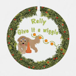 XMas Krans Wiggle Rally Metalen Ornament