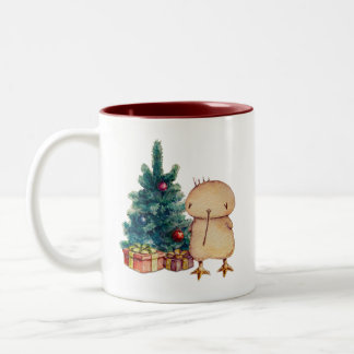 Xmas Kwii de schattige kiwi vogel Tweekleurige Koffiemok