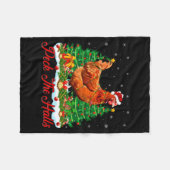 Xmas Lighting Santa Hat Chicken Christmas Tree  Fleece Deken (Voorkant (Horizontaal))