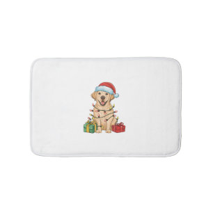 Xmas Lighting Santa Hat Labrador Retriever Dog Chr Badmat