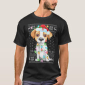 Xmas Lighting Santa Hat Ugly Jack Russell Terrier T-shirt (Voorkant)