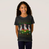 Xmas Lighting Santa Ugly Brittany Spaniel Dog Chri T-shirt (Voorkant volledig)