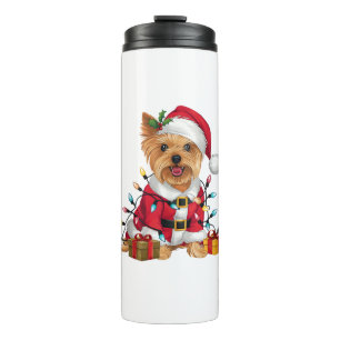 Xmas Lighting Santa Yorkshire Terrier Dog Christma Thermosbeker