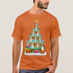 Xmas Lights Funny Santa Brontosaurus Dinosaur Chri T-shirt