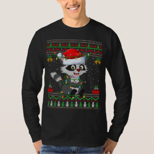 Xmas Lights Lelijke trui stijl Santa wasbeer Chris T-shirt