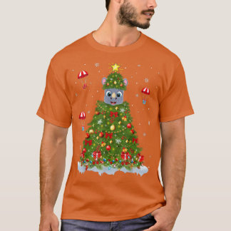Xmas Lights Matching Family Funny Rhino Kerstmis T-shirt