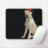 Xmas Lights Santa Hat Irish Wolfhound Dog Christma Muismat (Met muis)