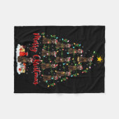 Xmas Lights Santa Irish Setter Dog Christmas Tree Fleece Deken (Voorkant (Horizontaal))