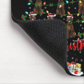 Xmas Lights Santa Irish Setter Dog Christmas Tree Muismat (Hoek)