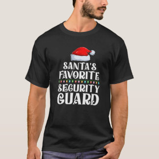 Xmas Lights Santa's Favorieten Beveiligingsbewaker T-shirt