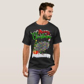 Xmas Lights Tree Santa Guinea Fowl Bird Merry Chri T-shirt (Voorkant volledig)