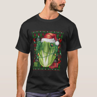 Xmas Lights Ugly Santa Hat Groentesla Chris T-shirt