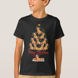 Xmas Lights Ugly Sweater Style Santa Aardvark Chri T-shirt
