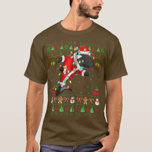 Xmas Lights Ugly Sweater Style Santa Orca Christma T-shirt