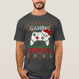 Xmas Lights Video Game Controller Ugisch game Chri T-shirt