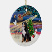 Xmas Magic - Berner Sennenhond 2 Keramisch Ornament (Rechts)