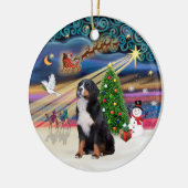 Xmas Magic - Berner Sennenhond 2 Keramisch Ornament (Links)
