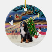 Xmas Magic - Berner Sennenhond 2 Keramisch Ornament (Achterkant)