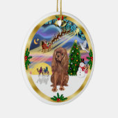 Xmas Magic beroemd gemaakt door Ruby Cavalier Keramisch Ornament (Rechts)