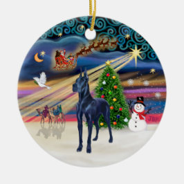 Xmas Magic - Blauw Grote Deen Keramisch Ornament