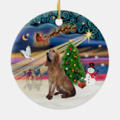 Xmas Magic - Bloedhond Keramisch Ornament (Achterkant)