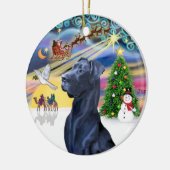 Xmas Magic* - Blue Great Dane (Head) (natuurlijke  Keramisch Ornament (Links)