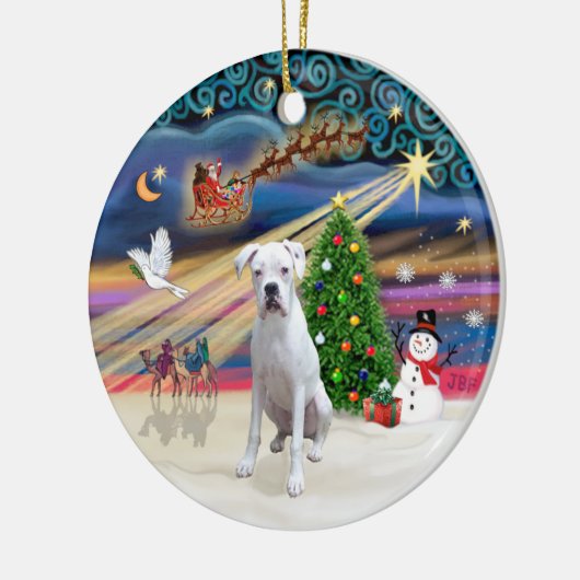 Xmas Magic - Boxer (wit) Keramisch Ornament (Links)