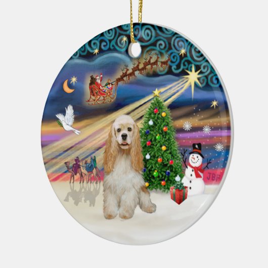 Xmas Magic - Buff Cocker Spaniel Keramisch Ornament (Links)