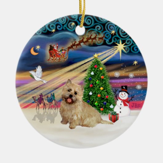 Xmas Magic - Cairn Terrier (tarwe 13) Keramisch Ornament (Voorkant)
