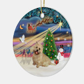 Xmas Magic - Cairn Terrier (tarwe 13) Keramisch Ornament (Links)