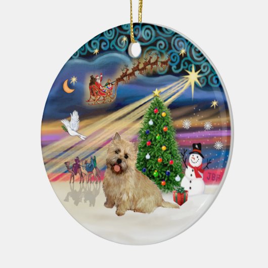 Xmas Magic - Cairn Terrier (tarwe 13) Keramisch Ornament (Links)