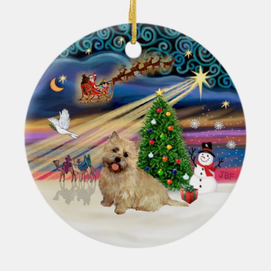 Xmas Magic - Cairn Terrier (tarwe 13) Keramisch Ornament (Achterkant)