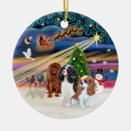 Xmas Magic - Cavaliers (drie) Keramisch Ornament