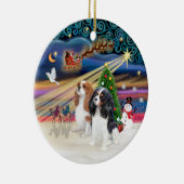 Xmas Magic - Cavaliers (twee-Blen-Tri) Keramisch Ornament (Rechts)