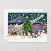 Xmas Magic-Chihuahuas (vier) Feestdagenkaart (Voorkant / Achterkant)