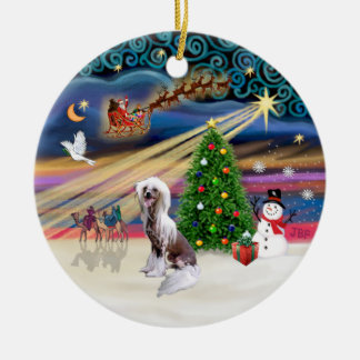 Xmas Magic - Chinese Crested Keramisch Ornament